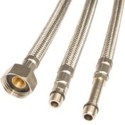 شلنگ تکپایه شیر یکسر دنده m8 و یک سر مهره  1/2 اینچ 60 سانتیمتری نهرین
