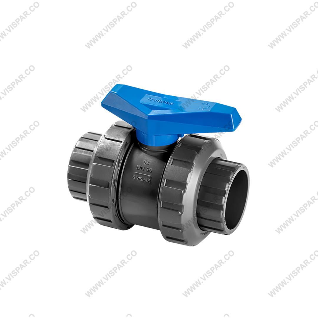 شیر توپی U-PVC مهره ماسوره ای چسبی سایز 63 ویسپار